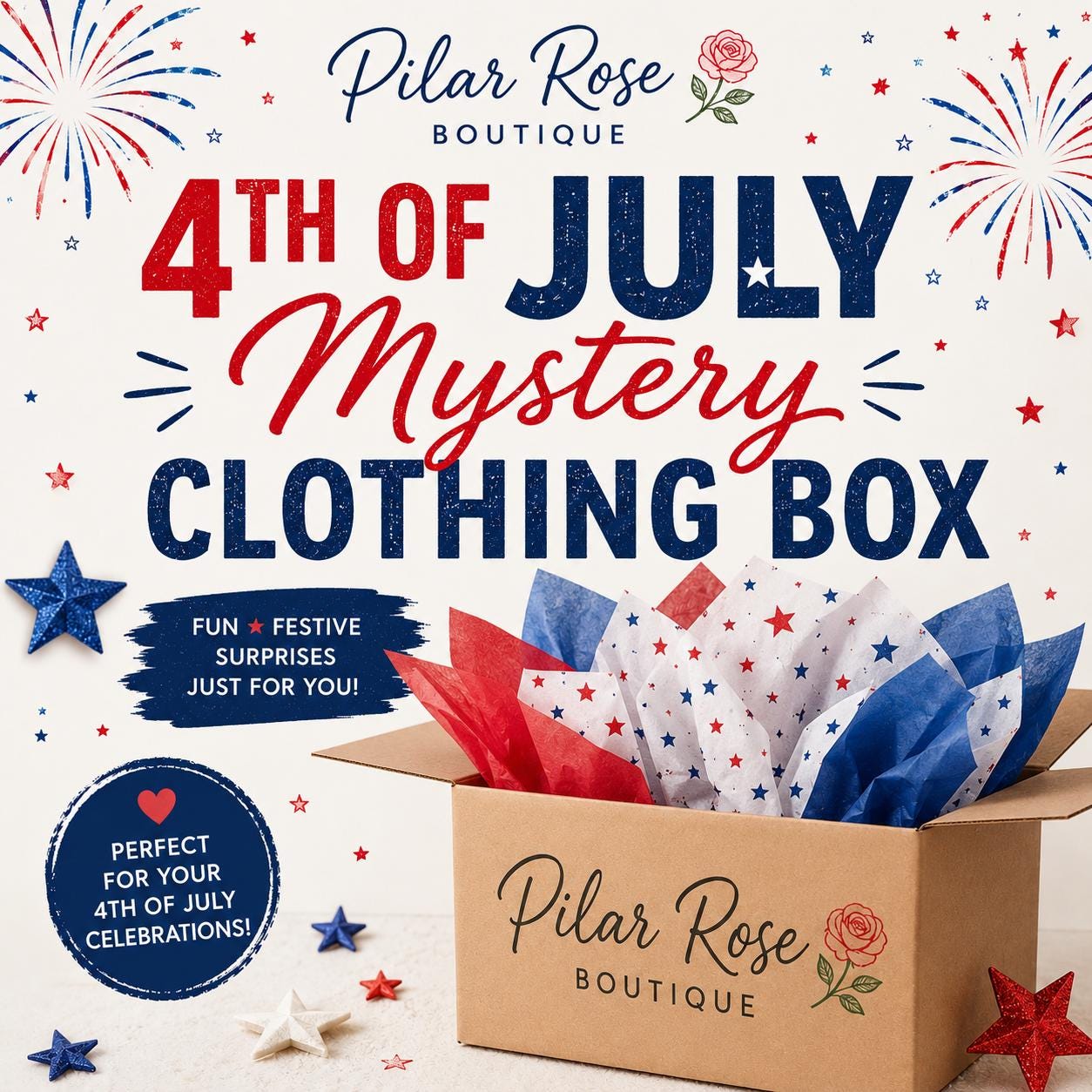 4th of July Clothing Mystery Box for Girls, Toddlers & Babies | Patriotic Outfit or Dress