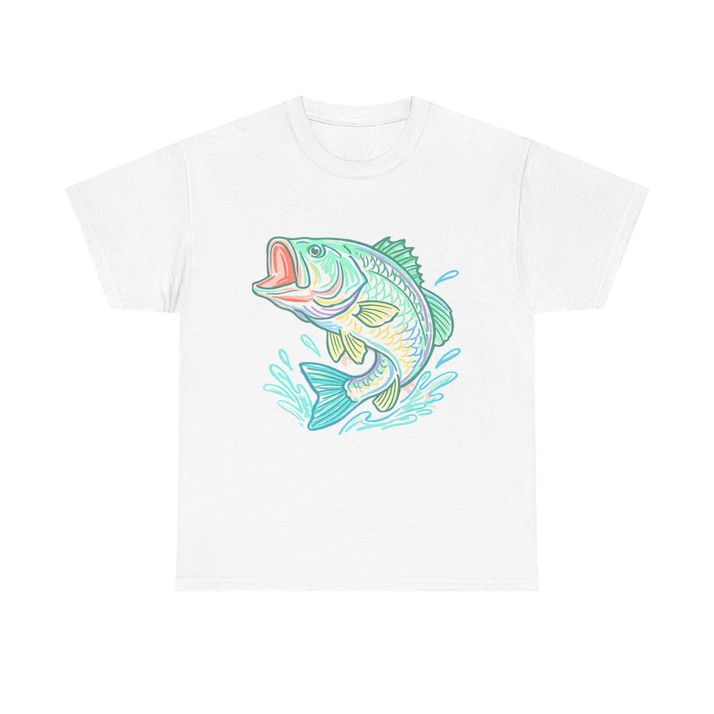 Bass Fish Graphic Tee, Fishing Shirt for Women, Colorful Largemouth Bass T-Shirt, Lake Life Tee, Fisherman Gift, Unisex Fit