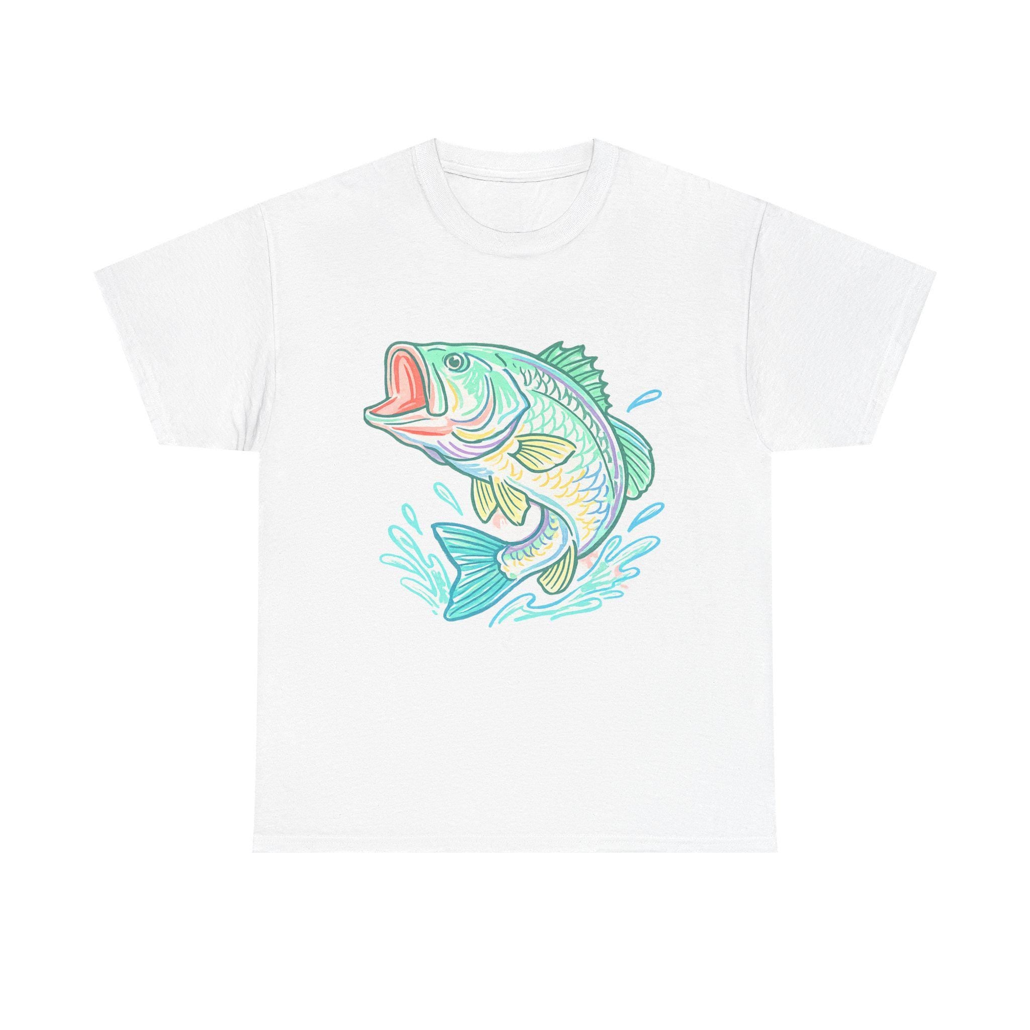 Bass Fish Graphic Tee, Fishing Shirt for Women, Colorful Largemouth Bass T-Shirt, Lake Life Tee, Fisherman Gift, Unisex Fit