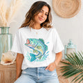 Bass Fish Graphic Tee, Fishing Shirt for Women, Colorful Largemouth Bass T-Shirt, Lake Life Tee, Fisherman Gift, Unisex Fit