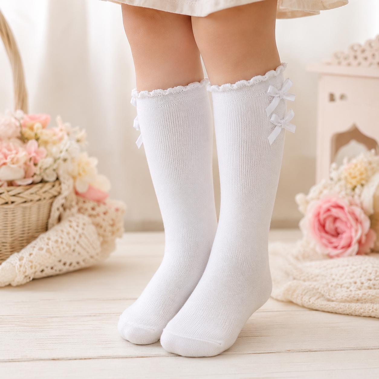 Girls Bow Socks | Cute Dress Socks for Girls | Toddler & Kids Fashion Socks