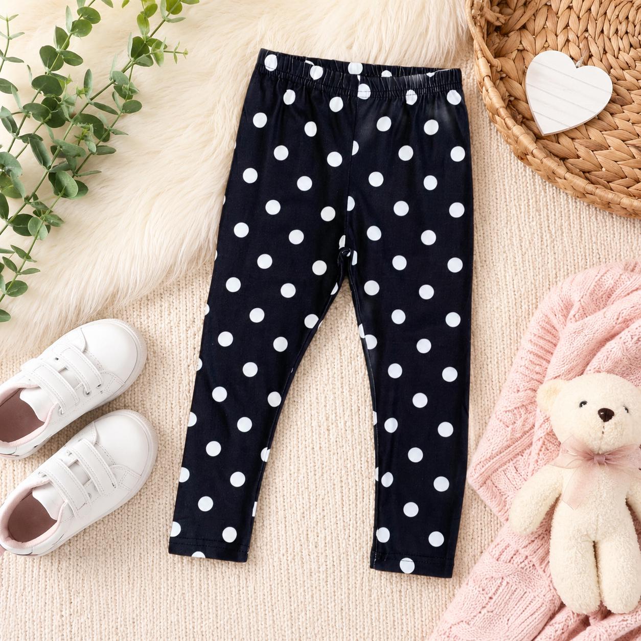 Girls Black & White Polka Dot Leggings | Toddler Polka Dot Leggings | Boutique Girls Clothing | Baby Girl Leggings