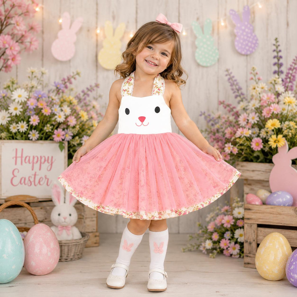 Easter Bunny Halter Tutu Dress for Girls, Toddler & Baby | Purple, Pink or Mint Bunny Dress | Easter Outfit | Spring Dress