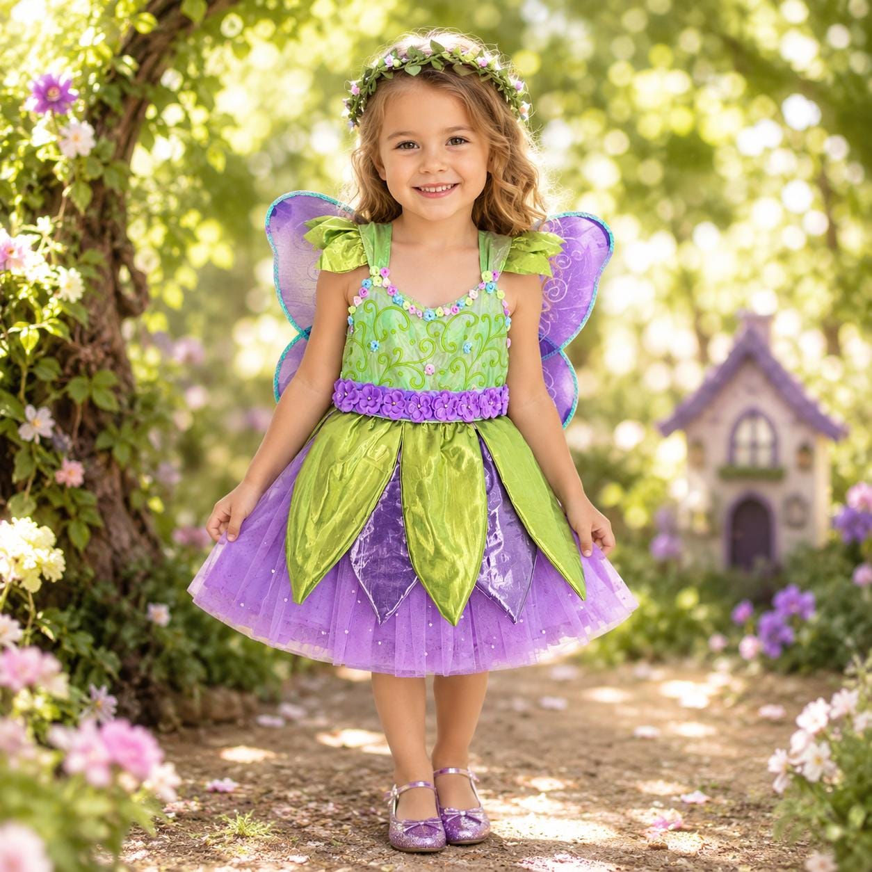 Girls Butterfly Fairy Costume, Toddler Fairy Princess Dress, 3 Piece Halloween Costume, Butterfly Wings Outfit, Dress Up Set