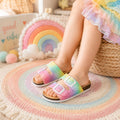 Girls Rainbow Sandals, Toddler Rainbow Sandals, Pastel Summer Shoes, Kids Boutique Sandals, Toddler Beach Shoes, Girls Vacation Sandals