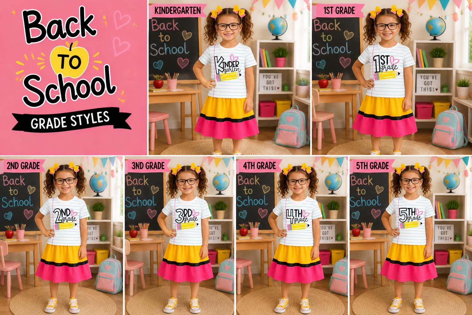 Preschool–5th Grade Paper & Pencil Skirt Set | Girls Back to School Outfit | First Day of School Outfit | Toddler And Girls Boutique