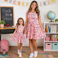 Mom & Me Pink Glitter Crayon Dress | Teacher Dress | Back to School Outfit | First Day of School Dress | Mommy And Me Matching | Preschool