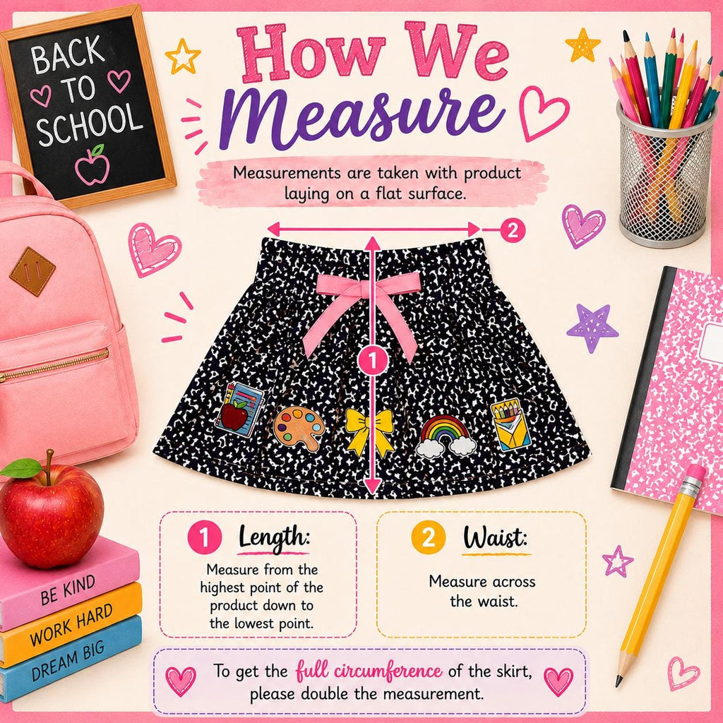 Pre-K–Sixth Grade Notebook Skirt Set | Back to School Outfit | First Day of School Outfit | Girls School Outfit | Pre-K, Kindergarten–6th