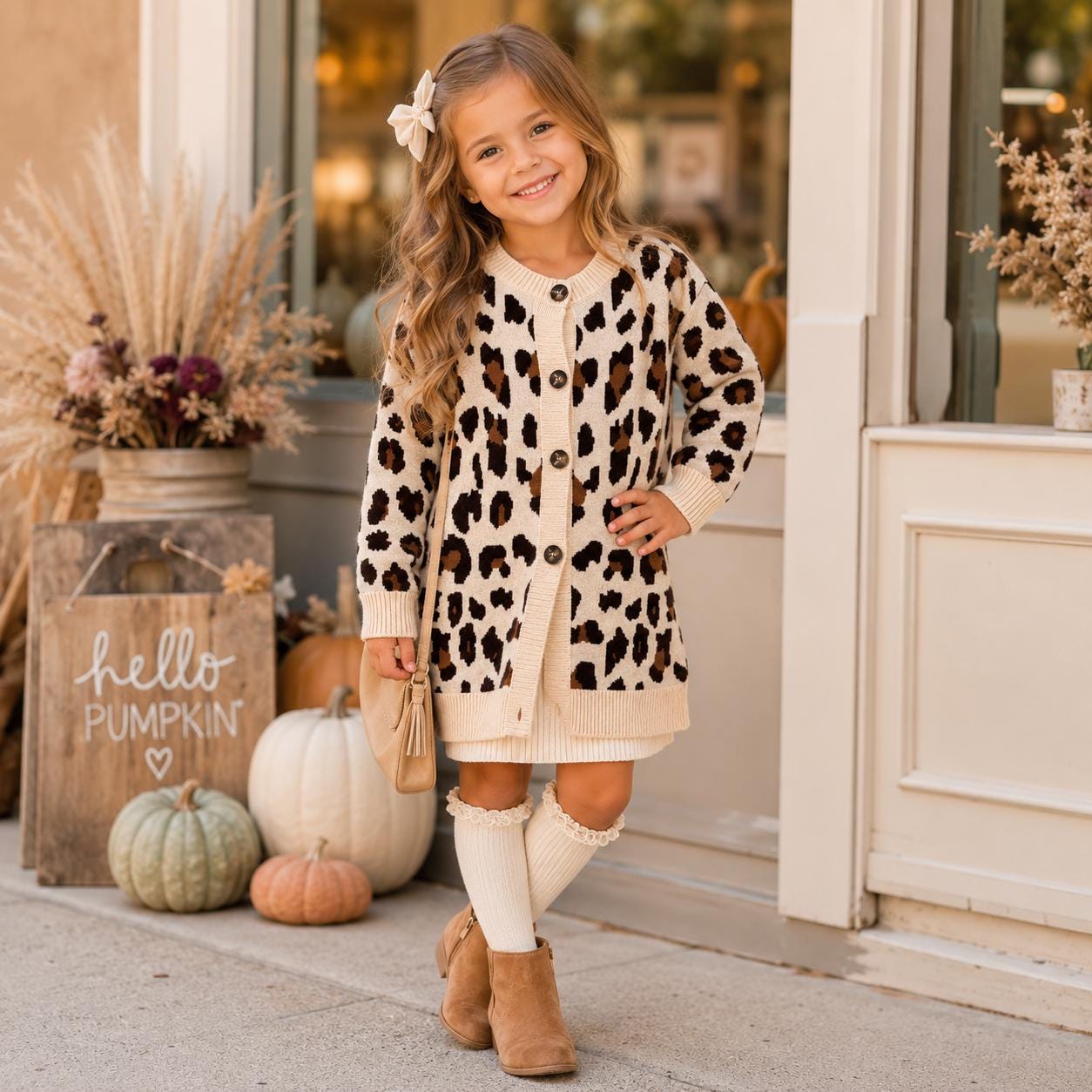 Girls Leopard Cardigan | Baby Toddler Cheetah Button Down Sweater | Kids Knit Cardigan | Boutique Fall Outfit | Sizes 6M-16 Years