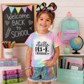 Pre-K–6th Grade Rainbow Denim Short Set | Girls Back to School Outfit | First Day of School Outfit | Kindergarten Shirt | Toddler