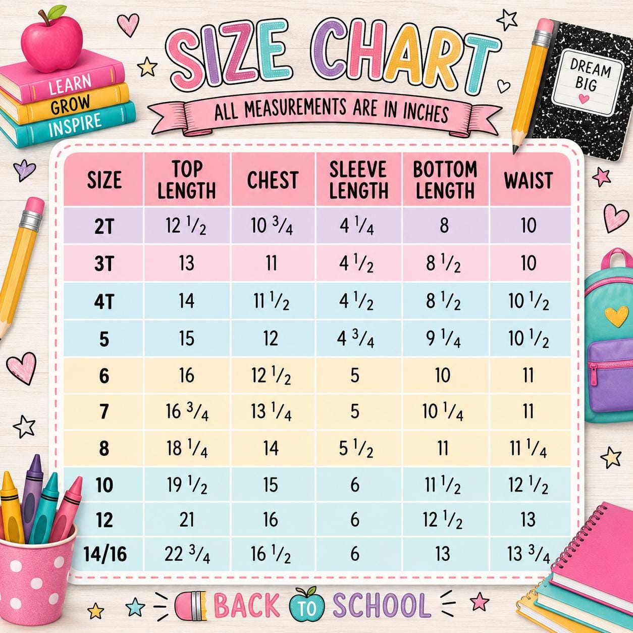 Pre-K–6th Grade Rainbow Denim Short Set | Girls Back to School Outfit | First Day of School Outfit | Kindergarten Shirt | Toddler
