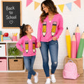 Mom & Me Hot Pink Sequin Pencil Cardigan, Matching Teacher And Child Cardigan, Back to School Outfit, Teacher Gift, School Cardigan, Mommy