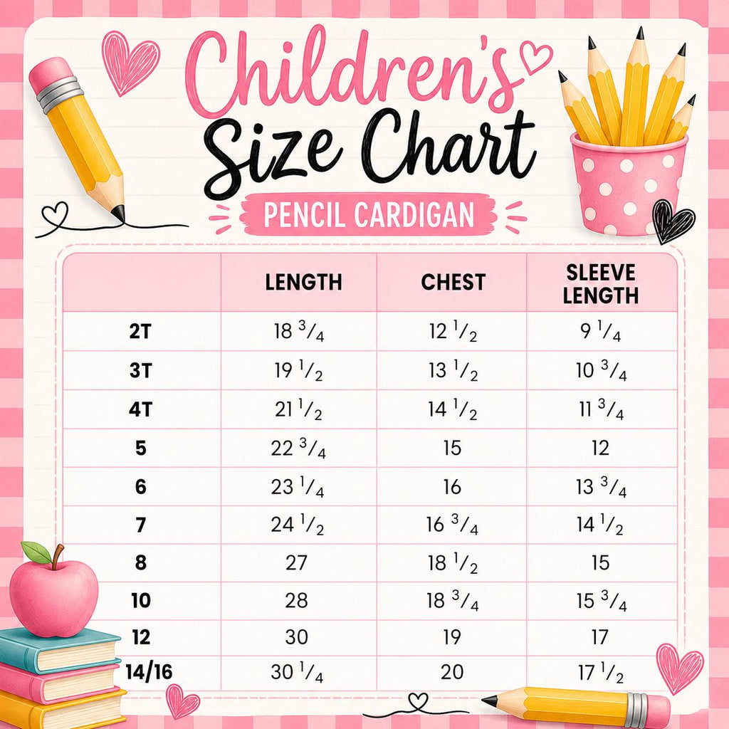 Mom & Me White Pencil Cardigan | Teacher Cardigan | First Day of School Outfit | Back to School Matching Cardigan | Toddler, Girls And Tween