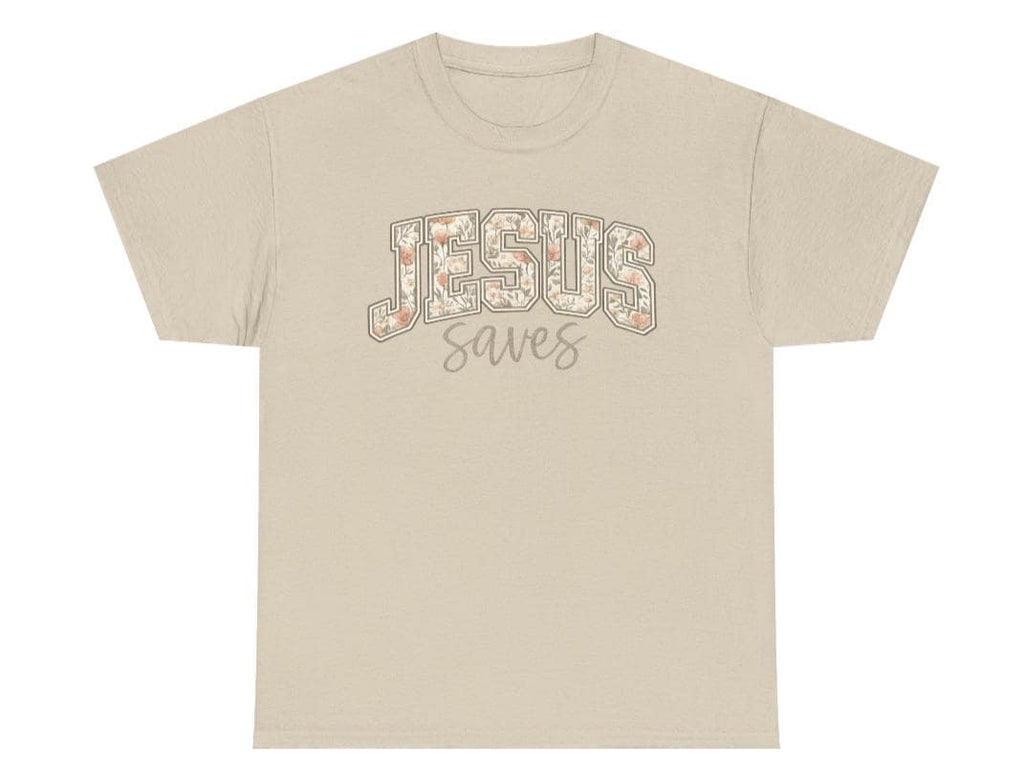 Jesus Saves Shirt, Christian Floral T-Shirt, Unisex Fit Faith Graphic Tee, Religious Shirt for Women, Floral Varsity Tee, Bible Verse Shirt