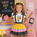 Pre-K–5th Grade Pencil Suspender Skirt Set | First Day of School Outfit | Back to School Girls Outfit | Kindergarten Outfit