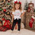 Girls Christmas Toddler Baby Set, Nice Naughty I Tried Outfit, Cotton Spandex Tee & Leggings, Santa Outfit, Kids Xmas Clothes
